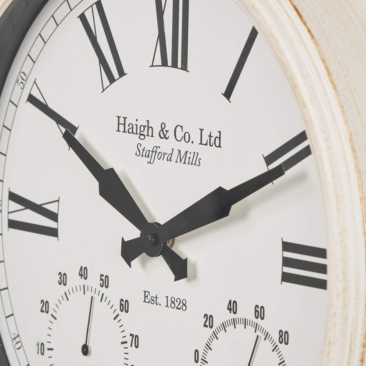 Pacific Lifestyle Antique Effect Gold Brushed Cream Indoor Outdoor Wall Clock