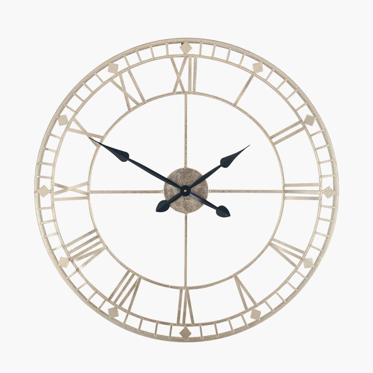 Pacific Lifestyle Antique Gold Metal Round Wall Clock Large