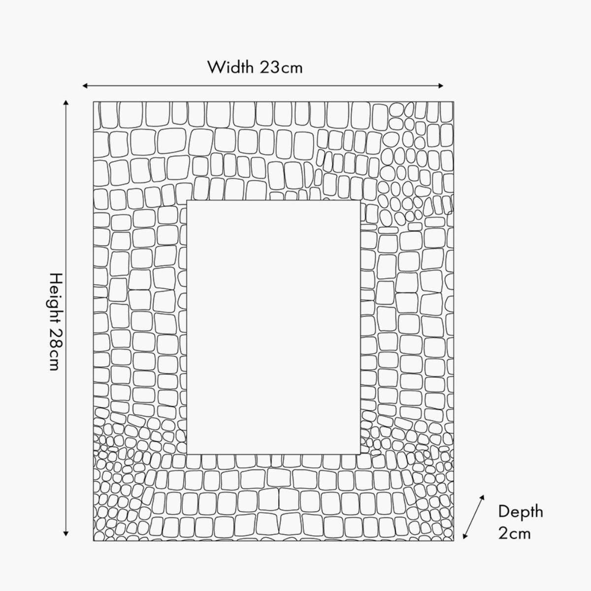 Pacific Lifestyle Antique Silver Metal Croc Print 5 x 7" Photo Frame