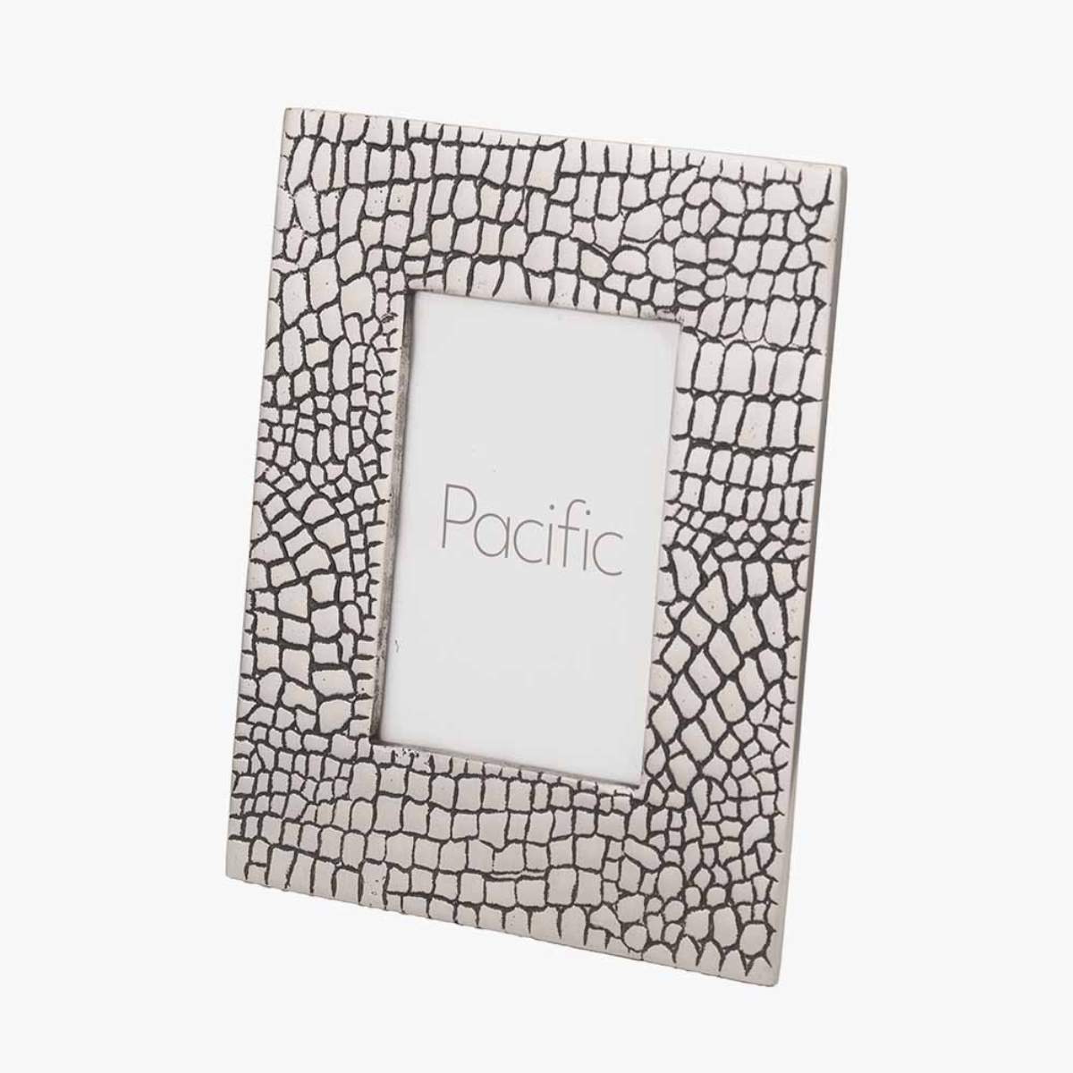 Pacific Lifestyle Antique Silver Metal Croc Print 5 x 7" Photo Frame
