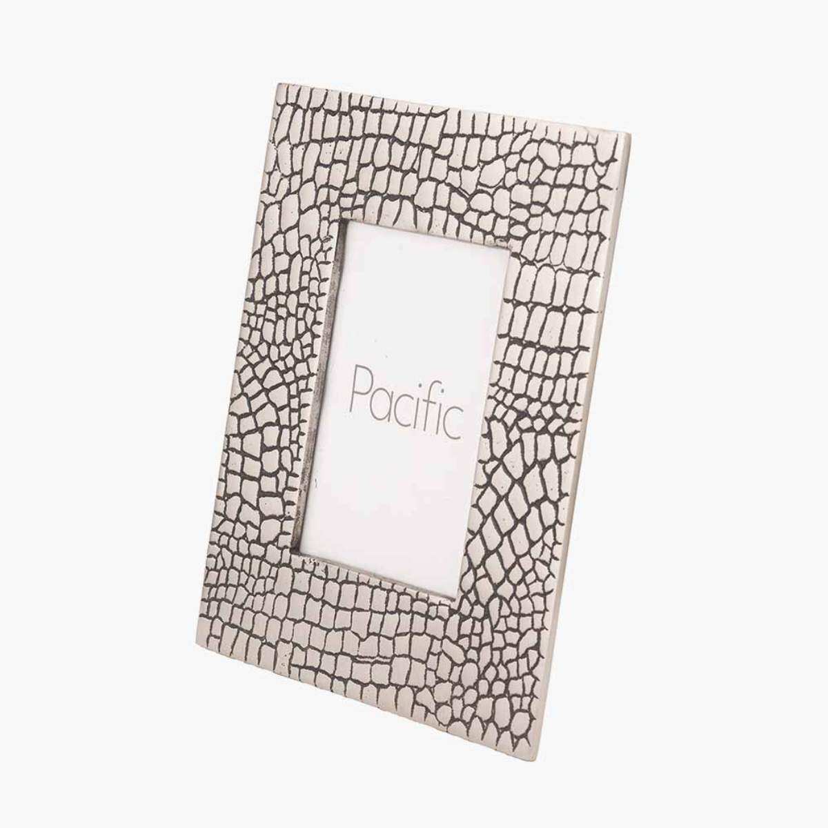 Pacific Lifestyle Antique Silver Metal Croc Print 5 x 7" Photo Frame