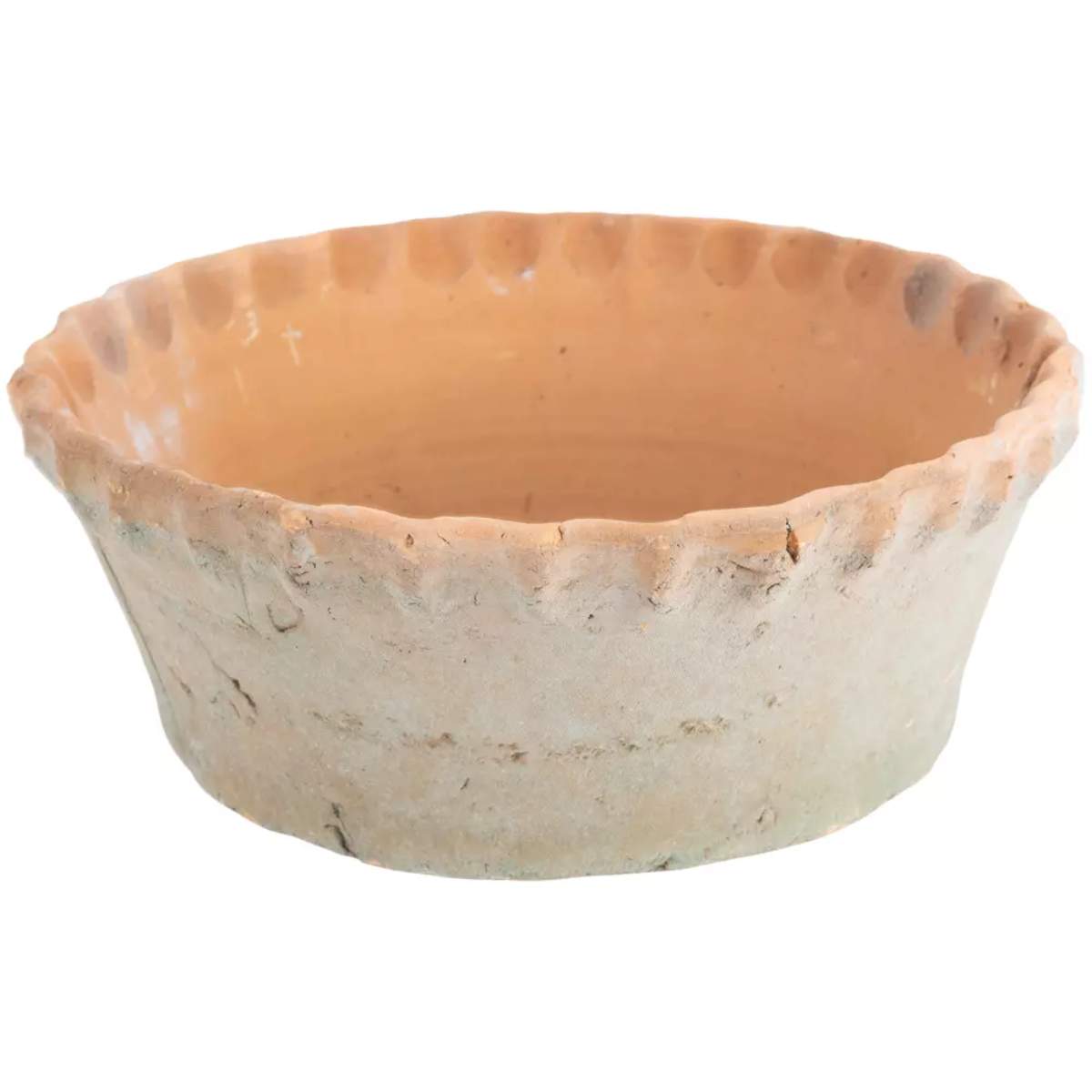 Grand Illusions Antiqued Redstone Dish Planter Frill Rim 30×10.5cm