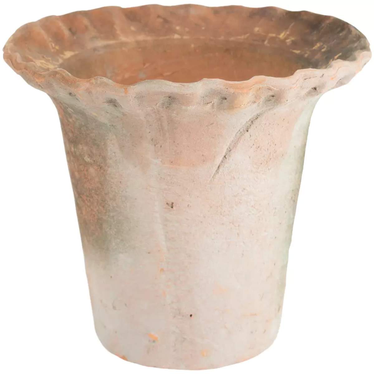 Grand Illusions Antiqued Redstone Pot Frill Rim Small