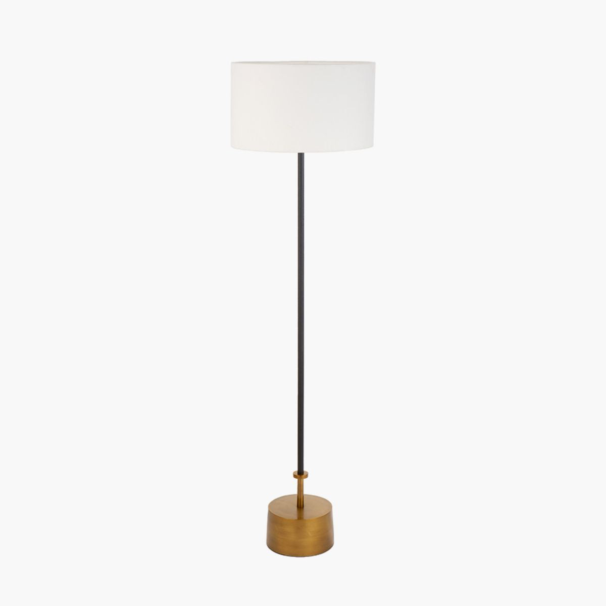 Pacific Lifestyle Antoine Black Croc and Antique Brass Metal Floor Lamp Base