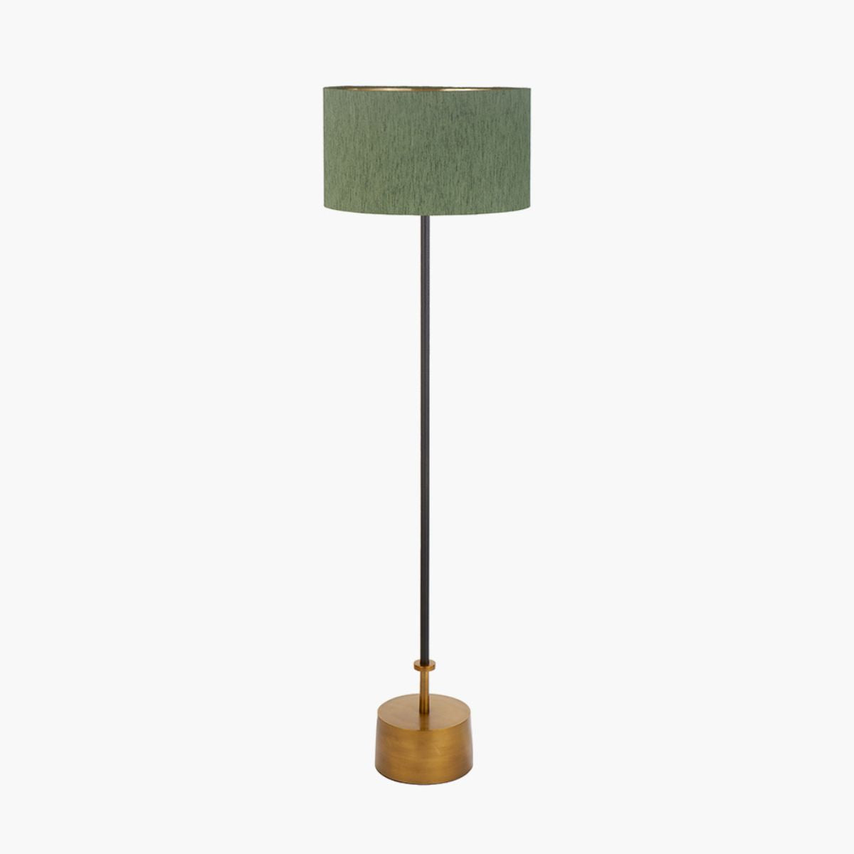 Pacific Lifestyle Antoine Black Croc and Antique Brass Metal Floor Lamp Base