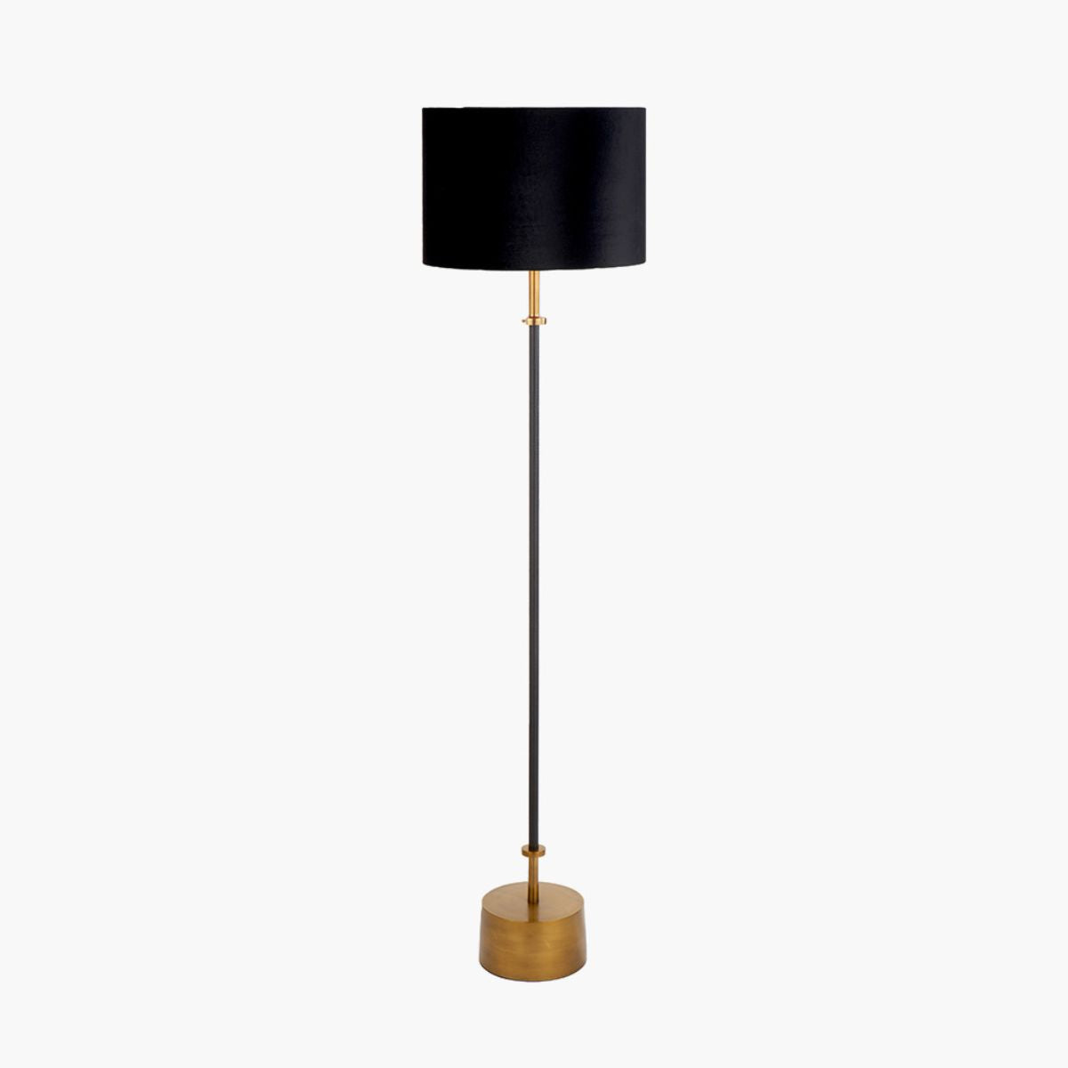 Pacific Lifestyle Antoine Black Croc and Antique Brass Metal Floor Lamp Base