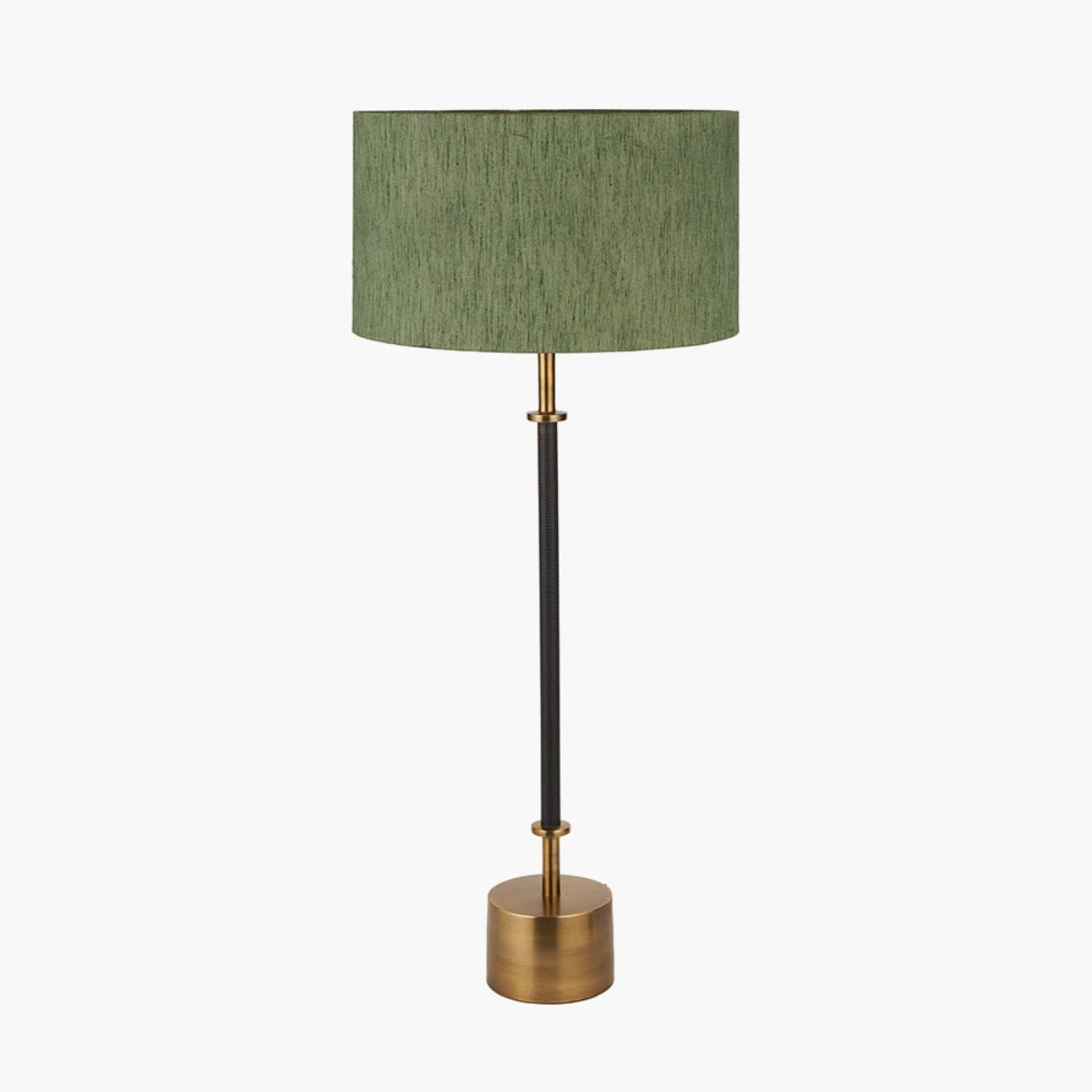 Pacific Lifestyle Antoine Black Croc and Antique Brass Metal Table Lamp Base