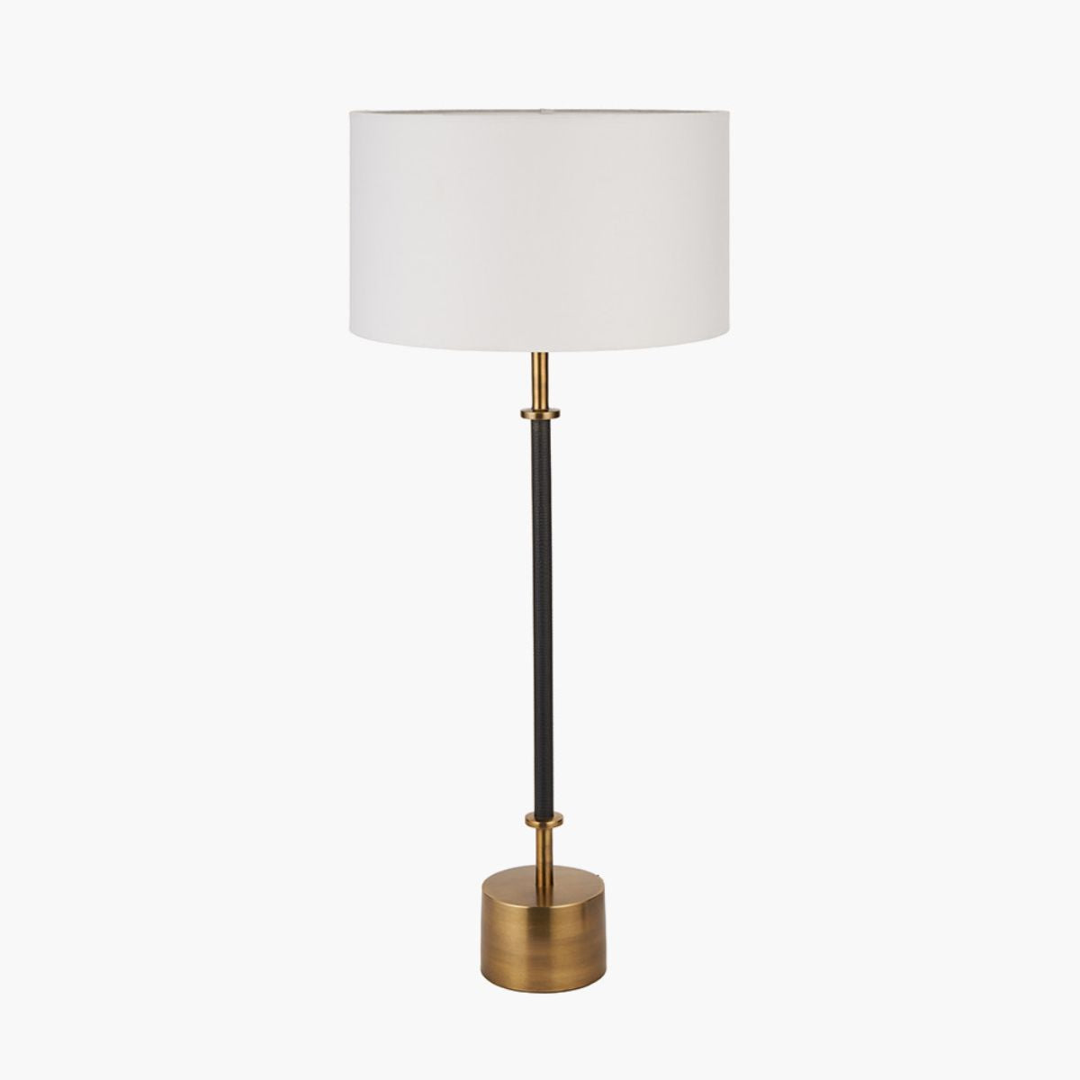 Pacific Lifestyle Antoine Black Croc and Antique Brass Metal Table Lamp Base