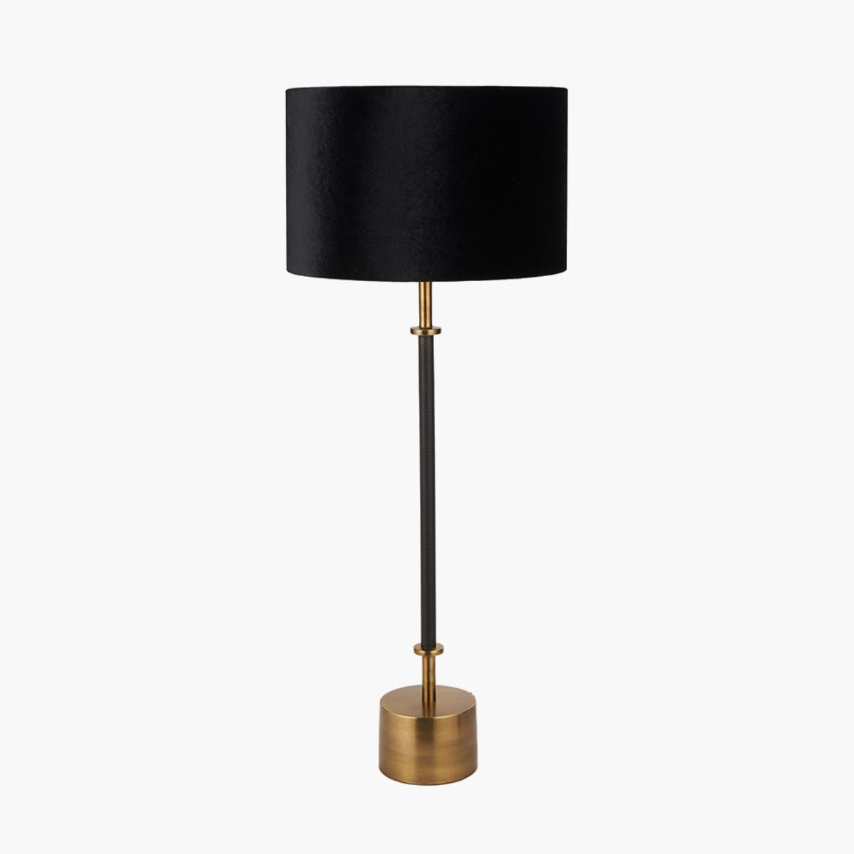 Pacific Lifestyle Antoine Black Croc and Antique Brass Metal Table Lamp Base