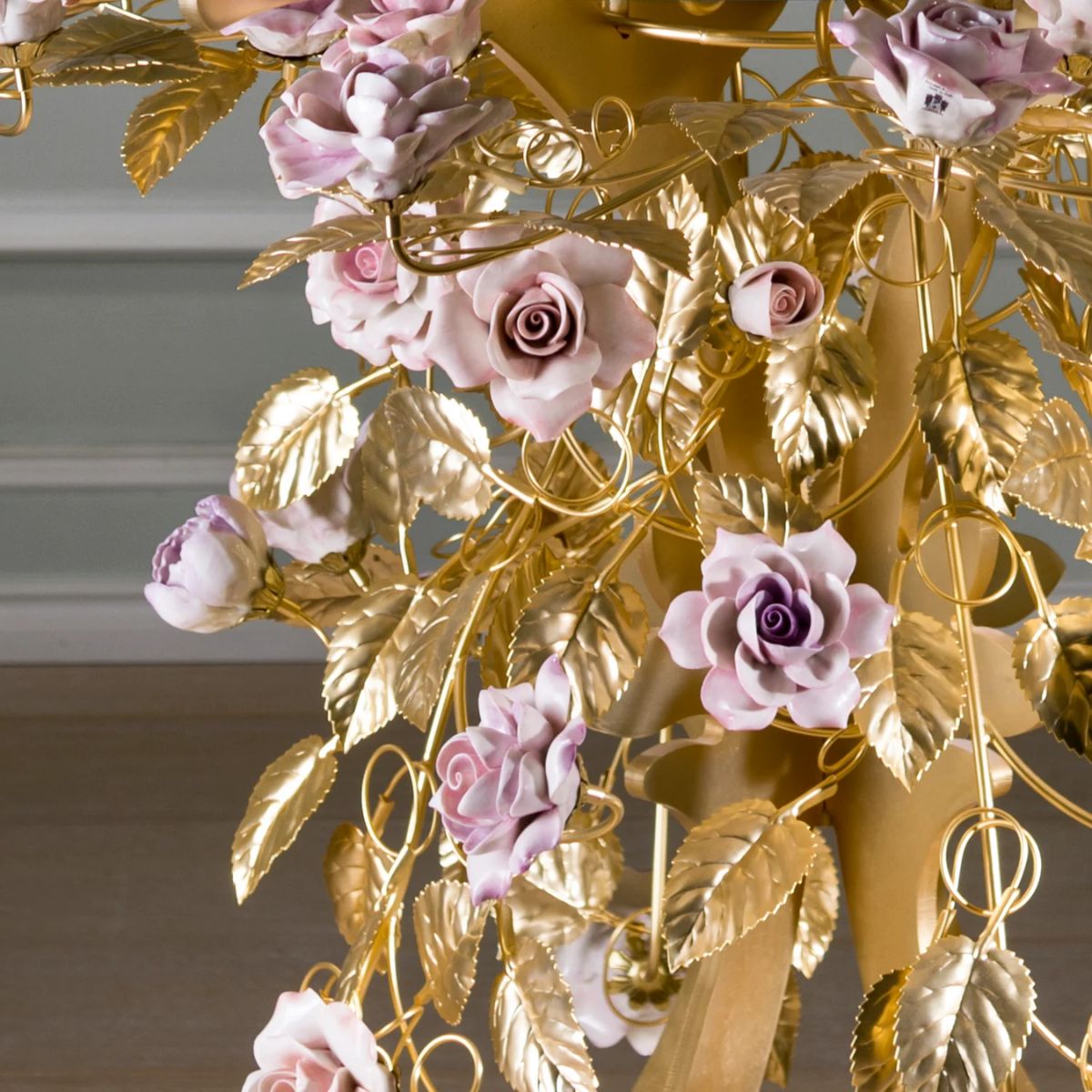 Villari Marie Antoinette Dining Table - Gold & Pink