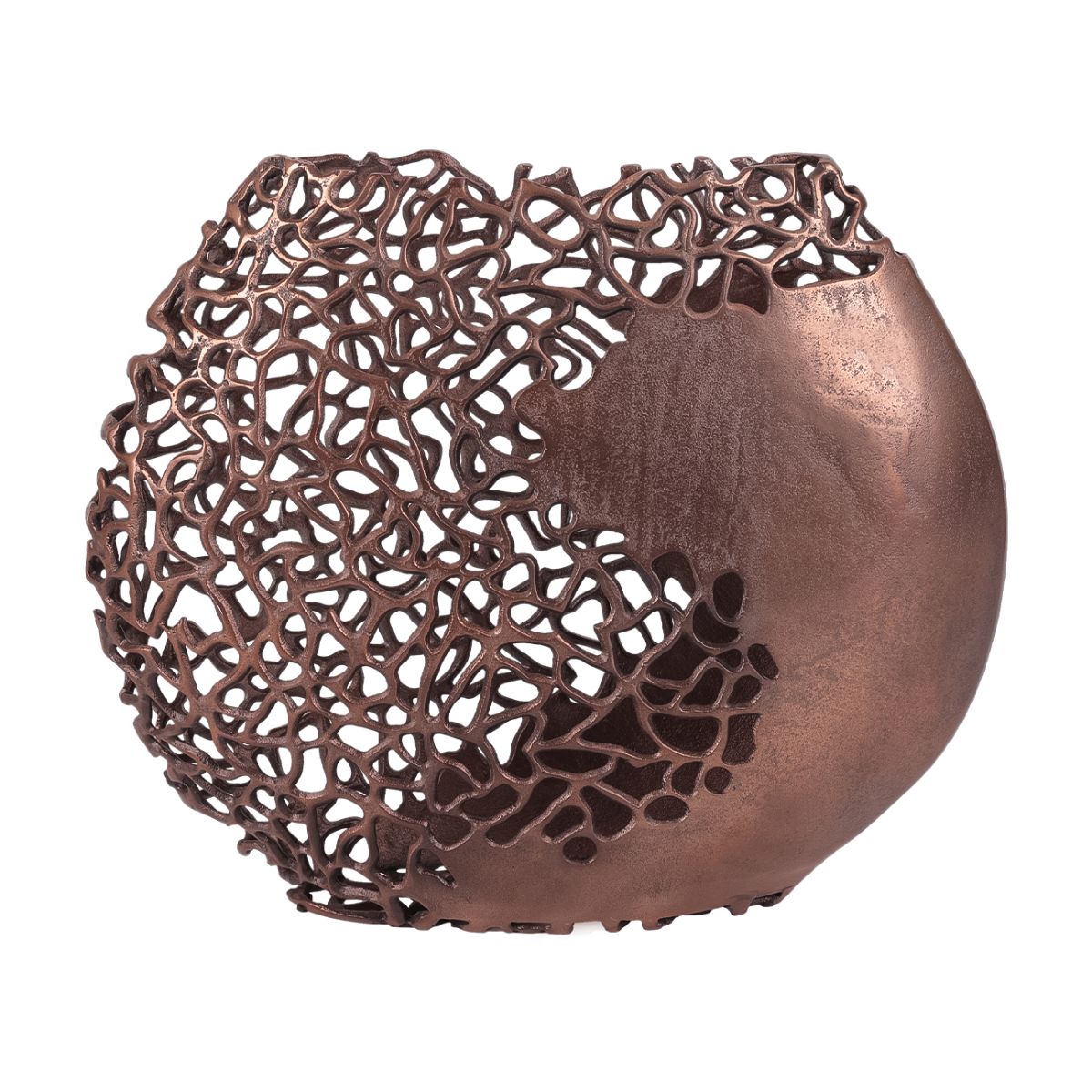 Libra Interiors Apo Coral Raw Bronze Ellipse Vase