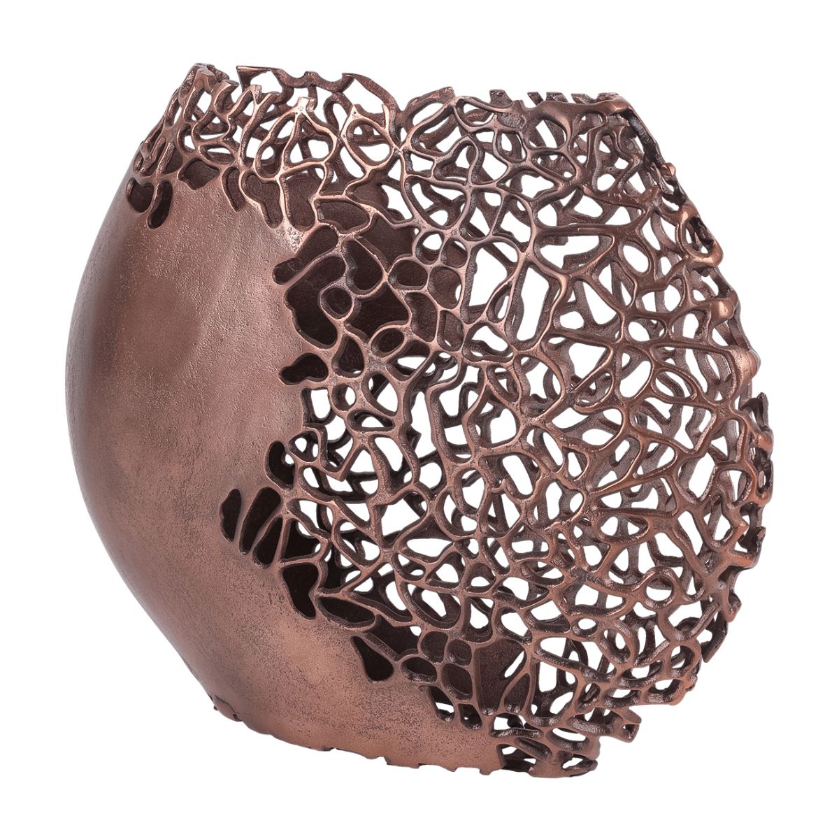 Libra Interiors Apo Coral Raw Bronze Ellipse Vase