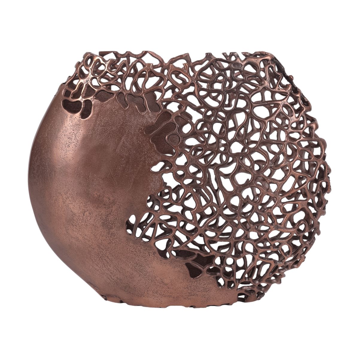 Libra Interiors Apo Coral Raw Bronze Ellipse Vase
