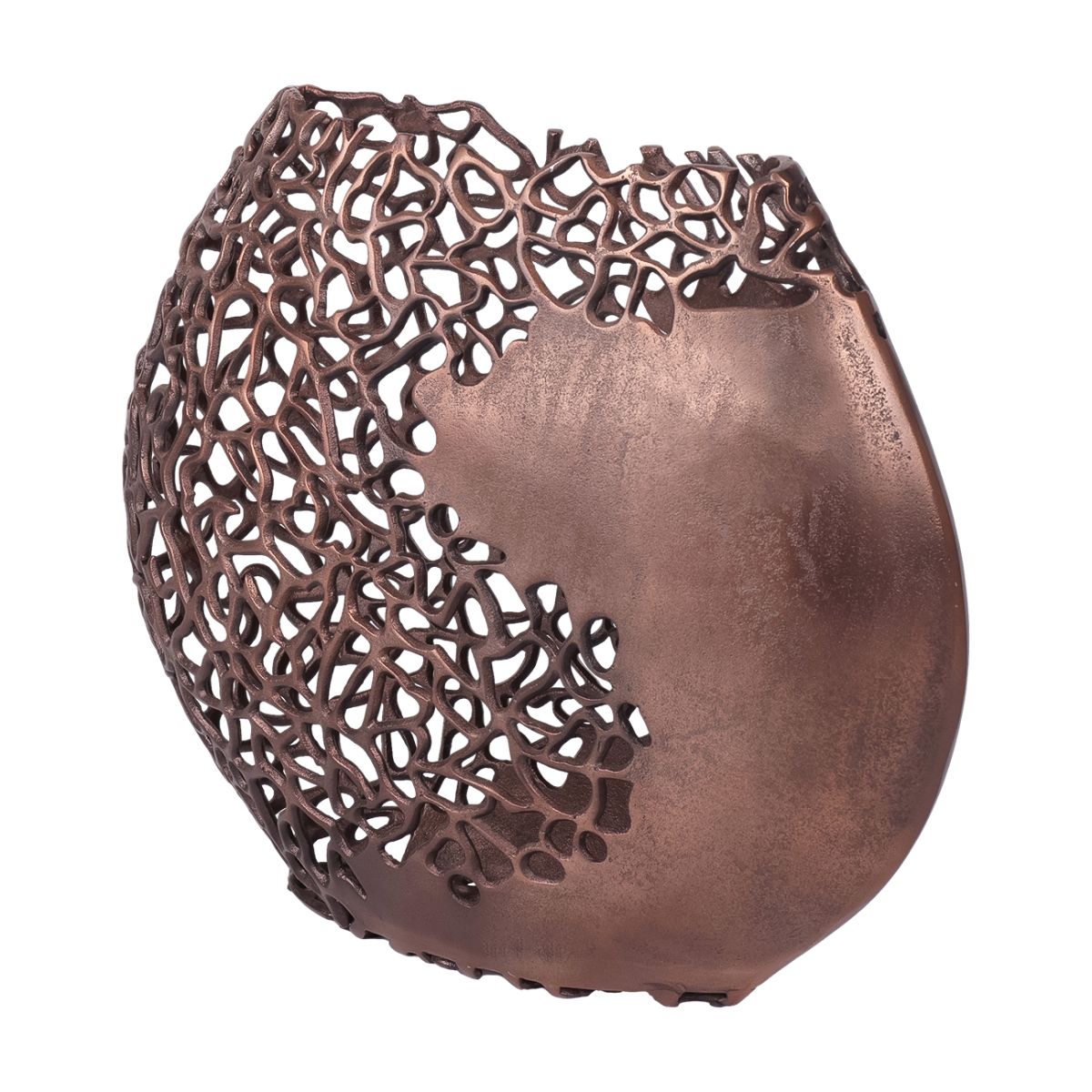 Libra Interiors Apo Coral Raw Bronze Ellipse Vase