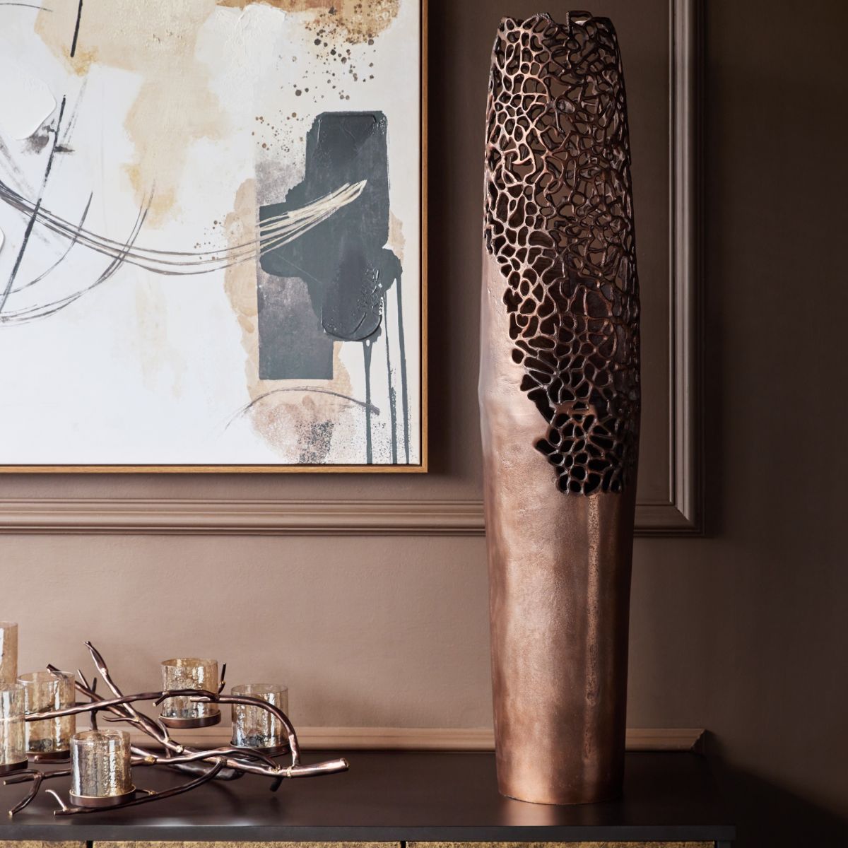 Libra Interiors Apo Coral Raw Bronze Vase
