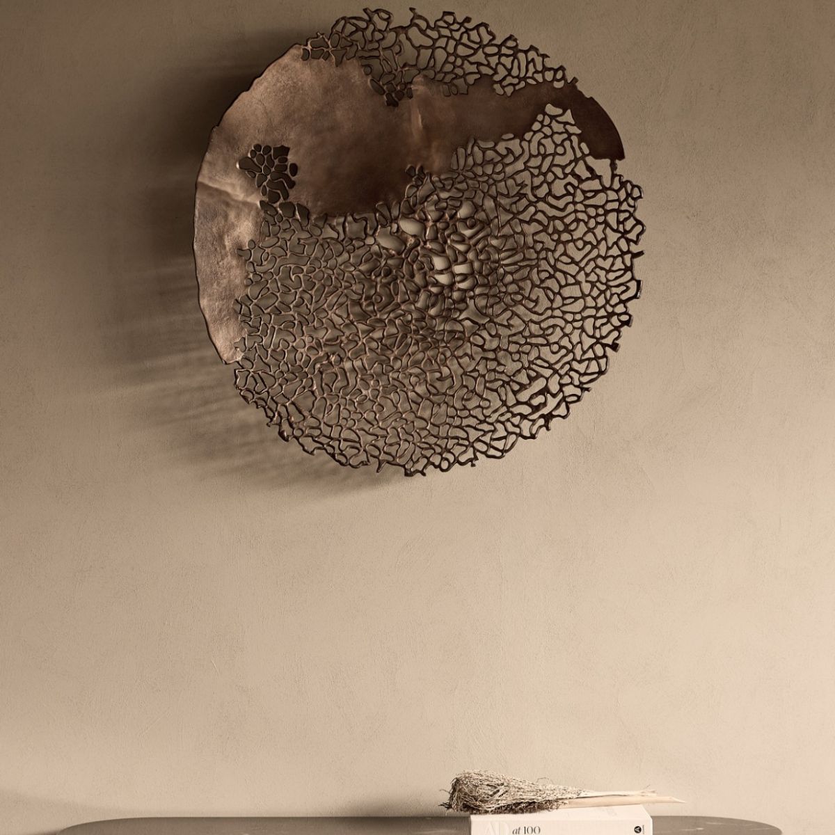 Libra Interiors Apo Coral Raw Bronze Wall Plaque