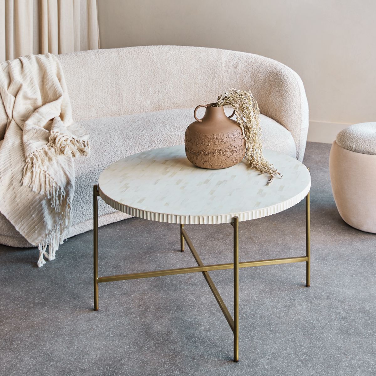 Libra Interiors Apollo Bone Inlay Coffee Table