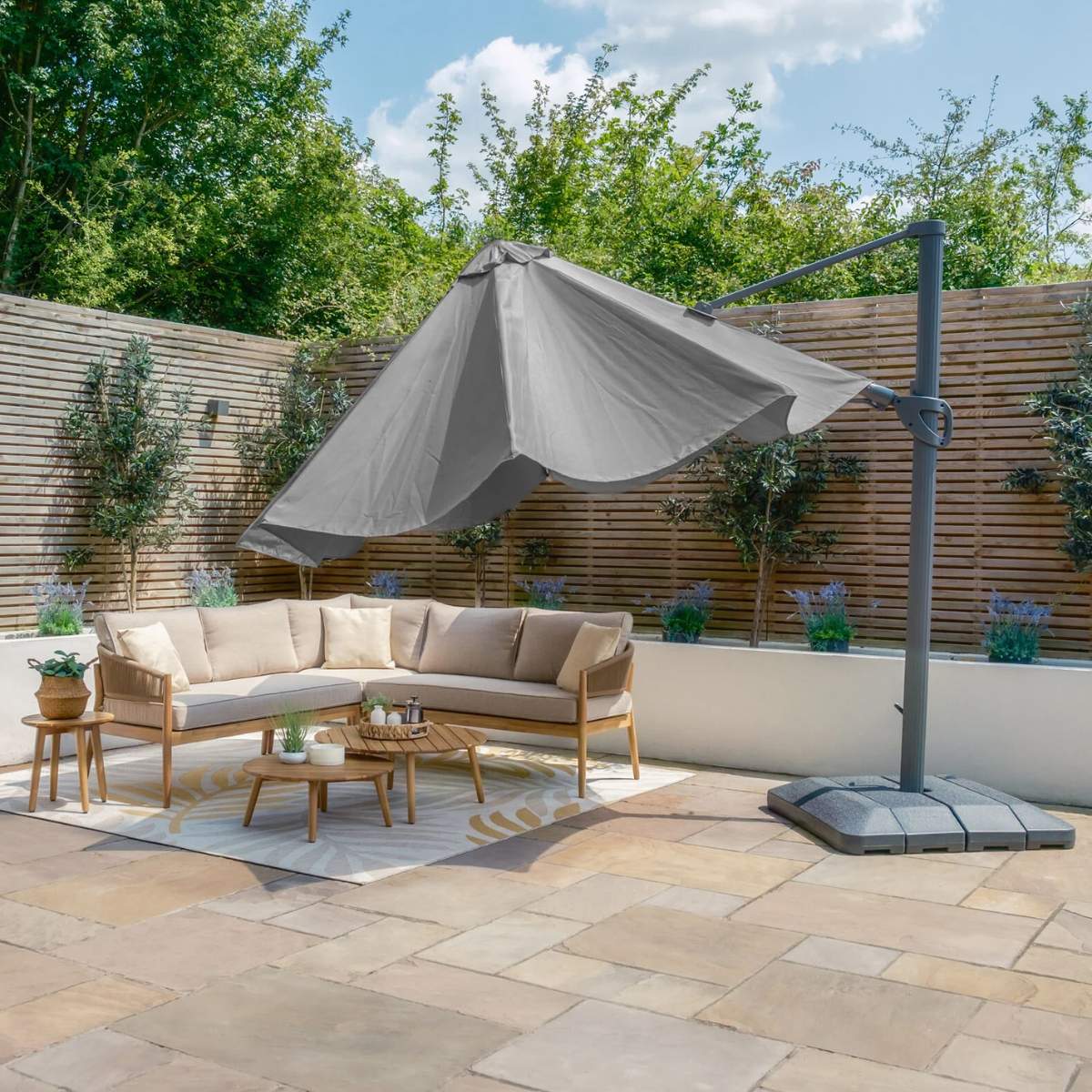 Maze - Aramis Solar LED 3.5m Round Rotating Cantilever Parasol