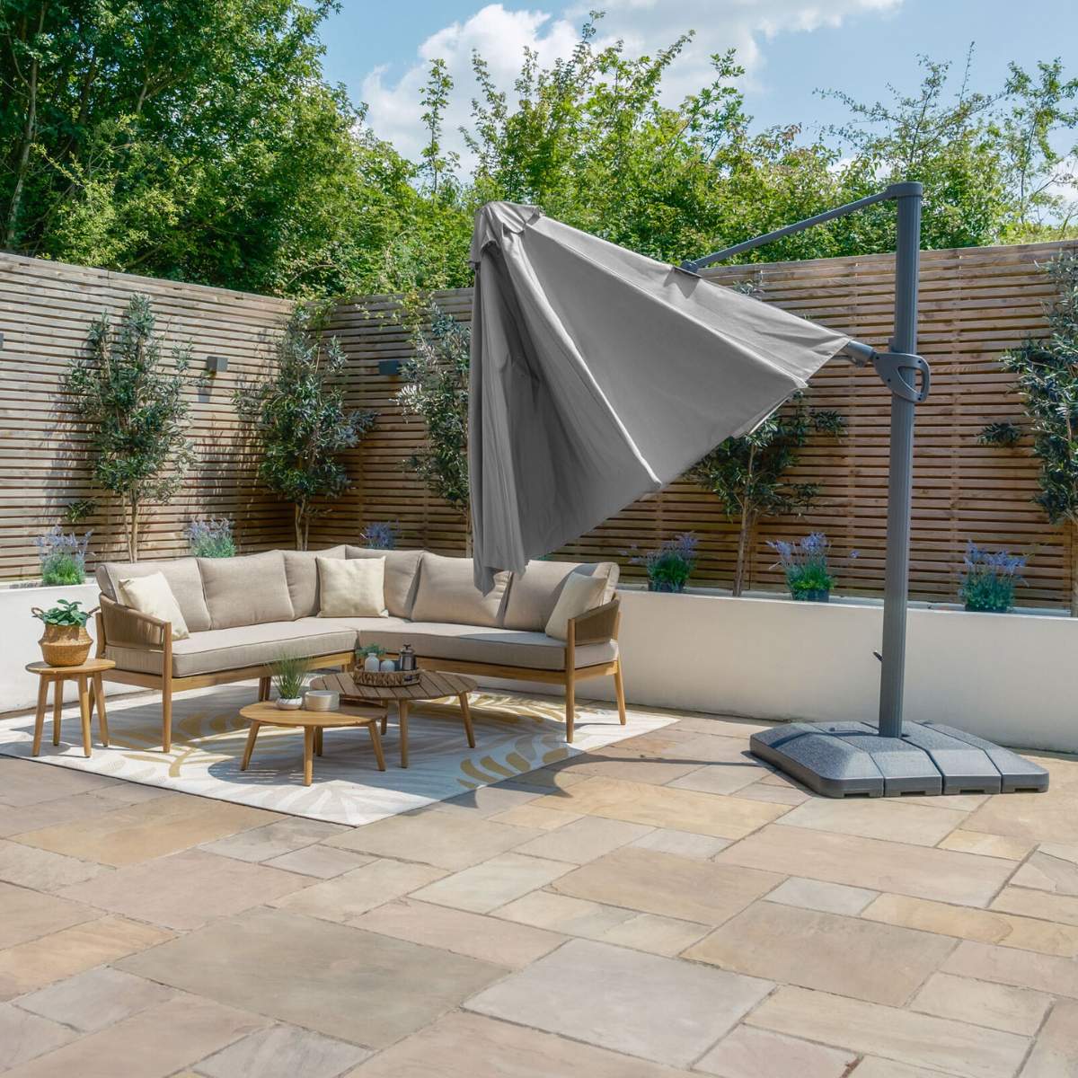 Maze - Aramis Solar LED 3.5m Round Rotating Cantilever Parasol