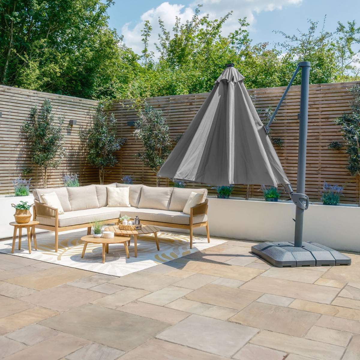 Maze - Aramis Solar LED 3.5m Round Rotating Cantilever Parasol