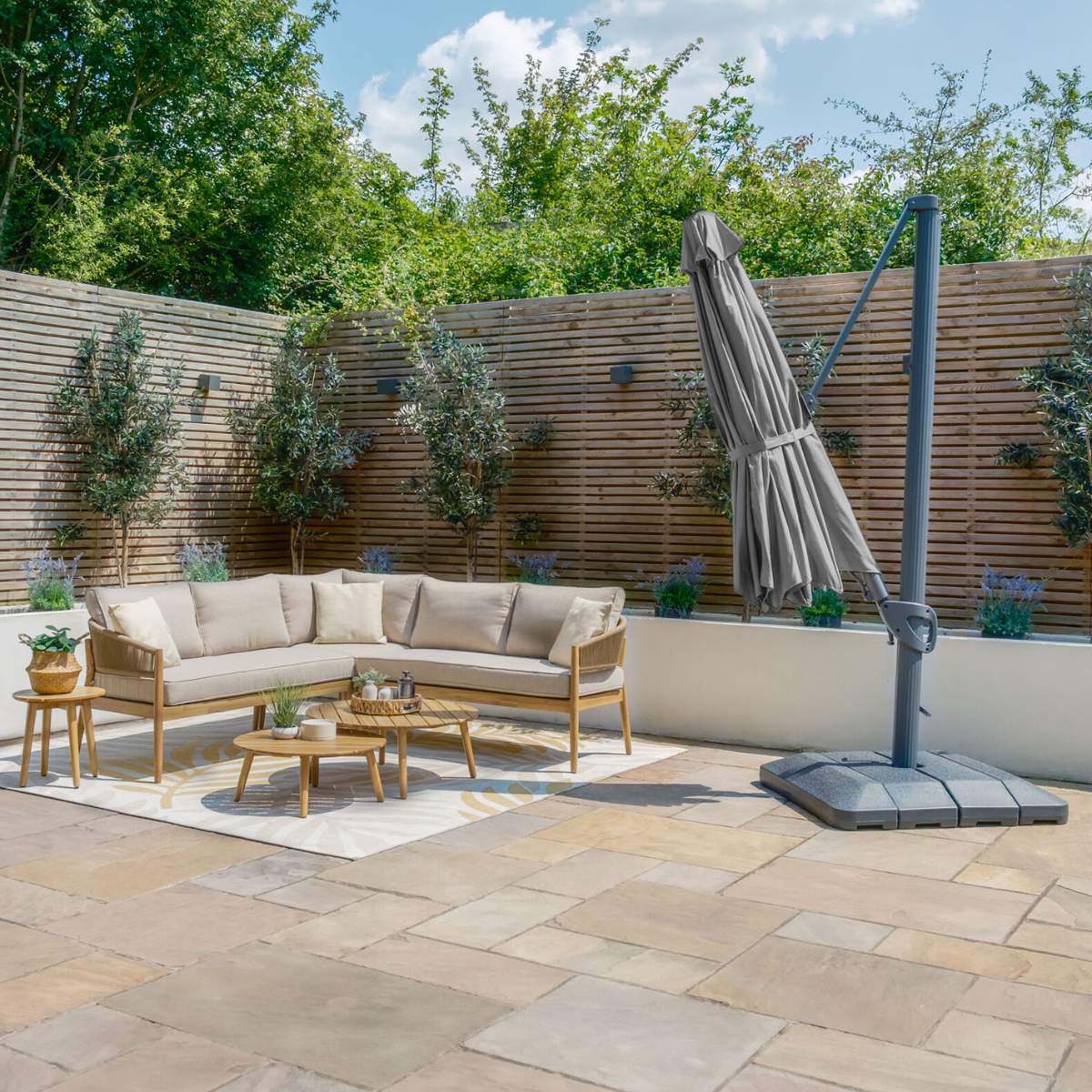 Maze - Aramis Solar LED 3.5m Round Rotating Cantilever Parasol