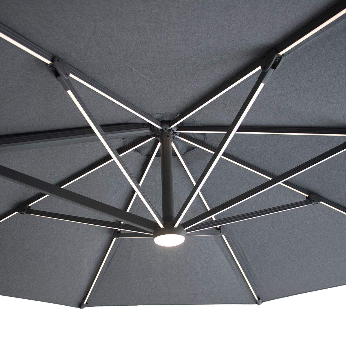 Maze - Aramis Solar LED 3.5m Round Rotating Cantilever Parasol