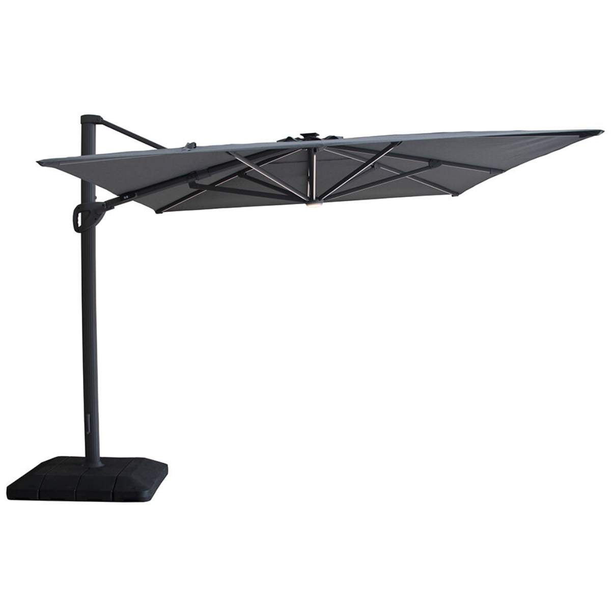 Maze - Aramis Solar LED 3m x 4m Rectangular Rotating Cantilever Parasol