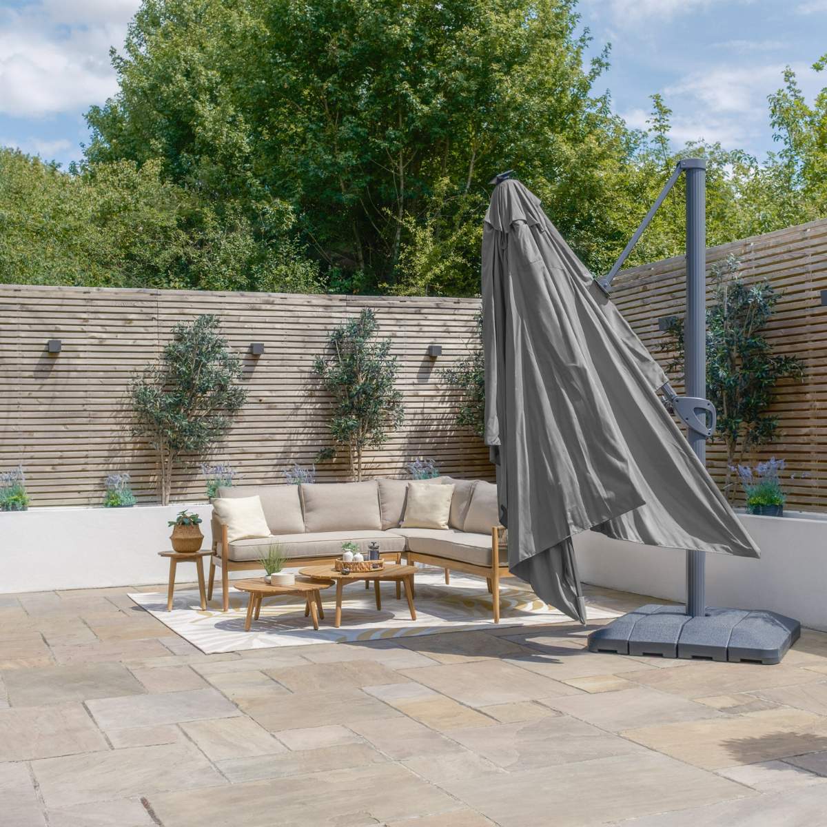 Maze - Aramis Solar LED 3m x 4m Rectangular Rotating Cantilever Parasol
