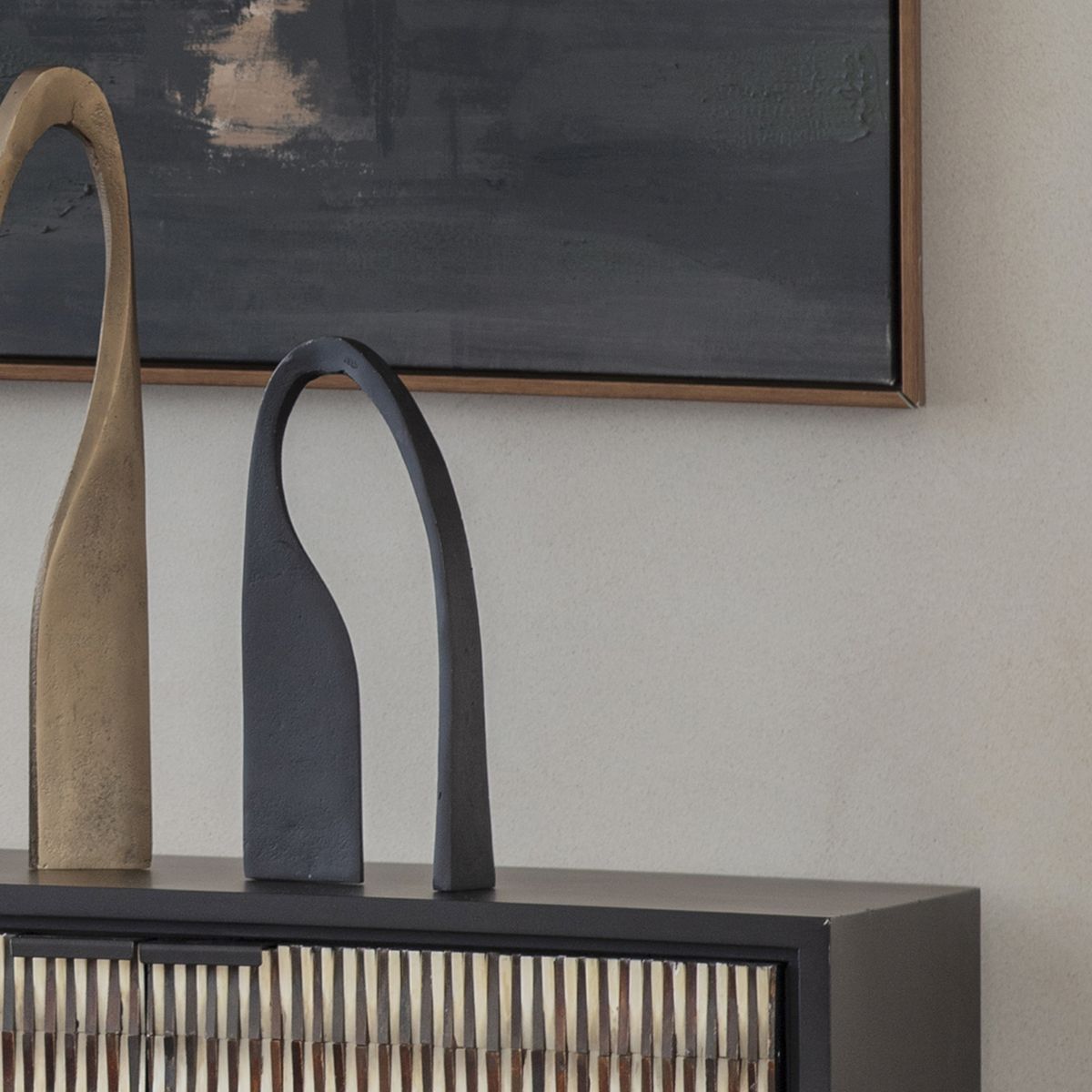 Libra Interiors Arch Black Aluminium Sculpture 30cm