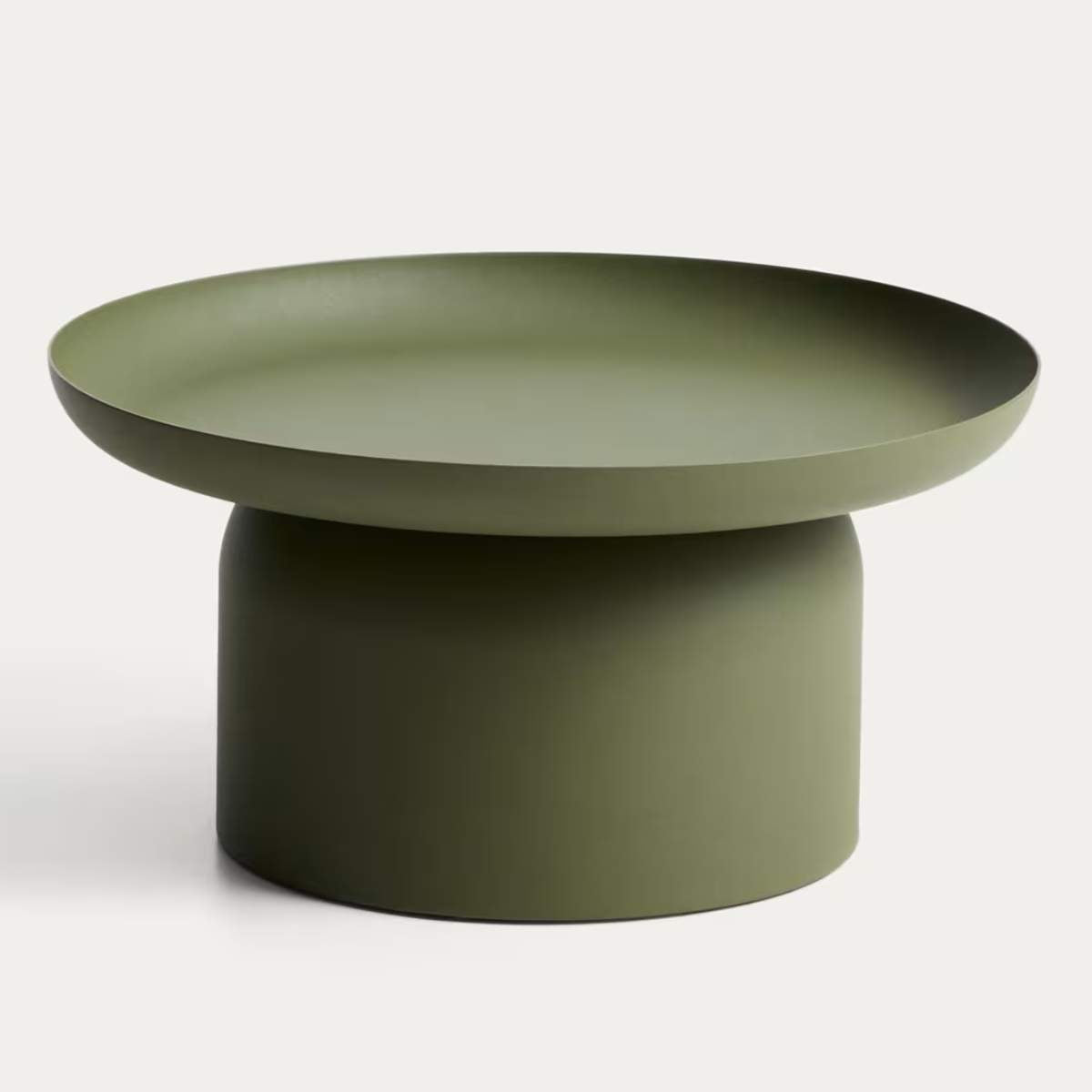 Kave Home Arcola coffee table in ecru aluminium Ø70cm