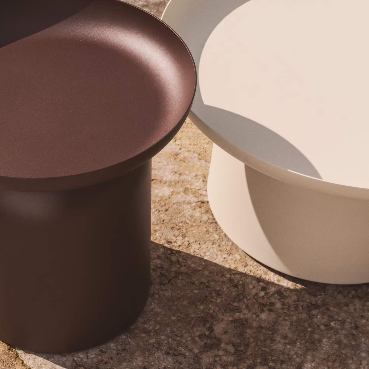 Kave Home Arcola side table in brown aluminium Ø45cm