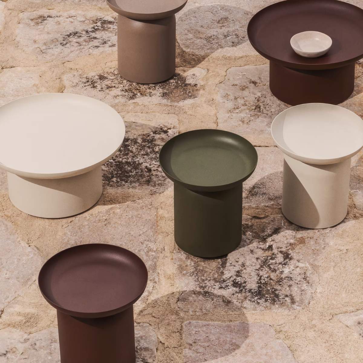 Kave Home Arcola side table in brown aluminium Ø45cm