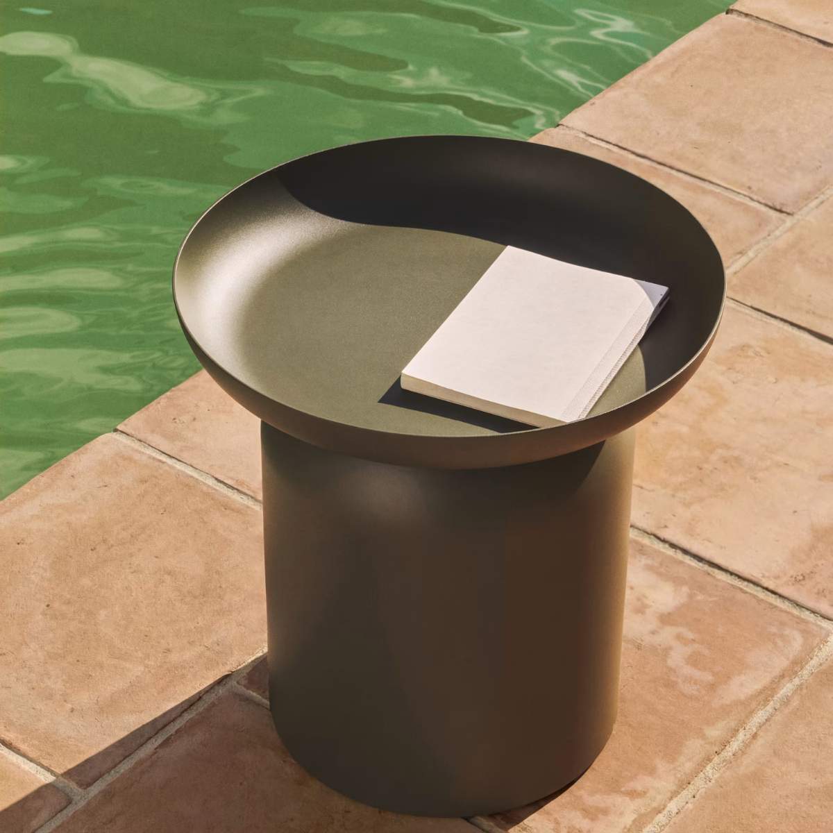 Kave Home Arcola side table in brown aluminium Ø45cm