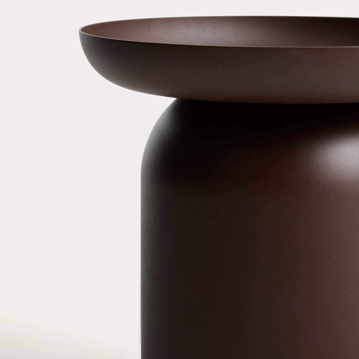 Kave Home Arcola side table in brown aluminium Ø45cm