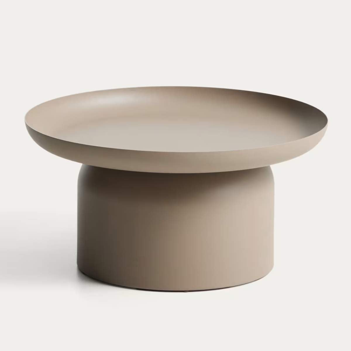Kave Home Arcola coffee table in ecru aluminium Ø70cm