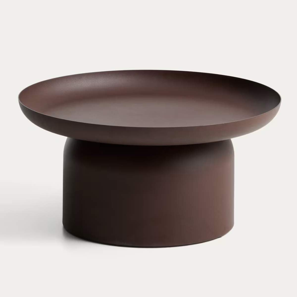 Kave Home Arcola coffee table in ecru aluminium Ø70cm