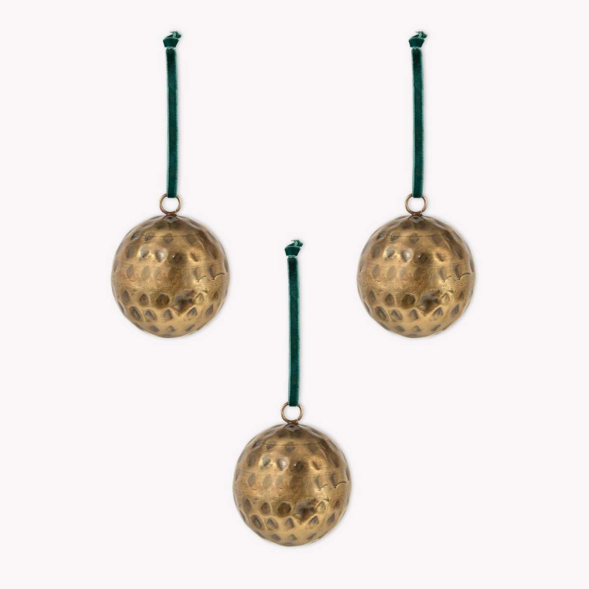Garden Trading Ardington Hammered Bauble Set of 3 Antique Brass - Pack of 5