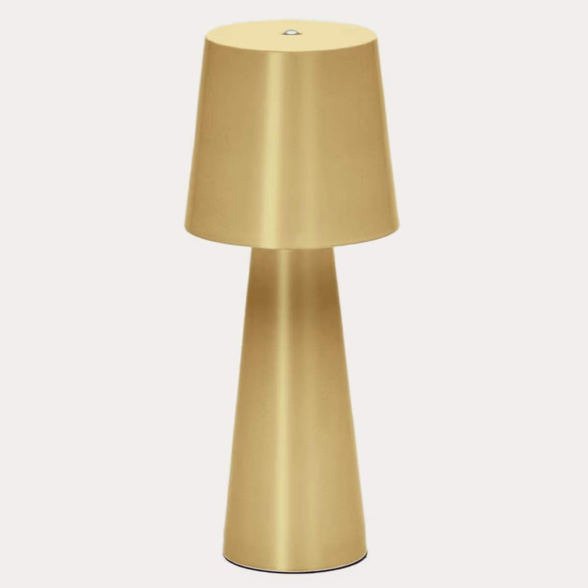 Kave Home Arenys small table lamp in metal with a shiny silver finish