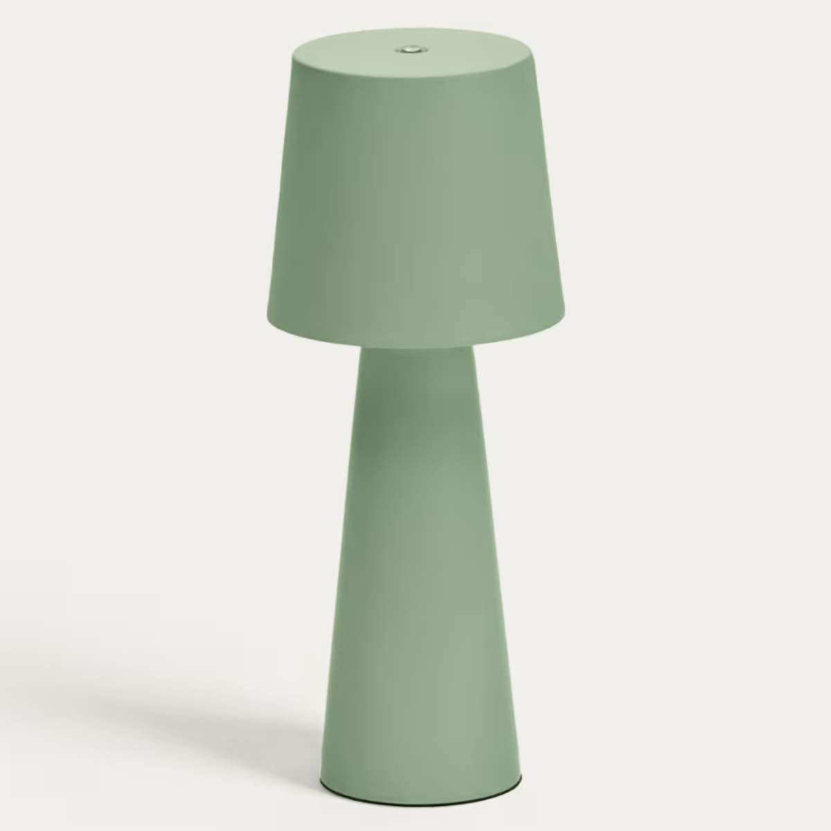 Kave Home Arenys small table lamp in metal with a shiny silver finish