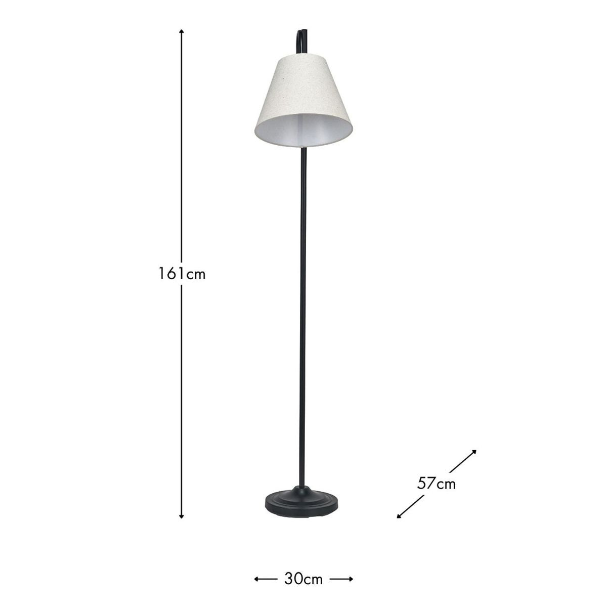 Pacific Lifestyle Ari Black Metal Curved Arm Floor Lamp