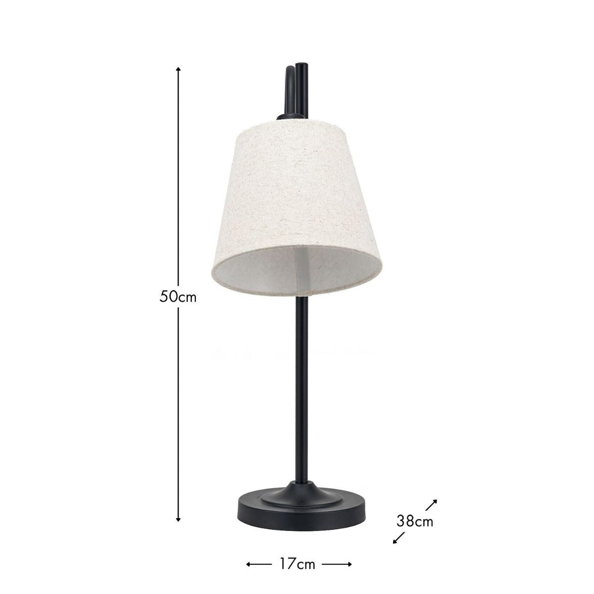 Pacific Lifestyle Ari Black Metal Curved Arm Table Lamp