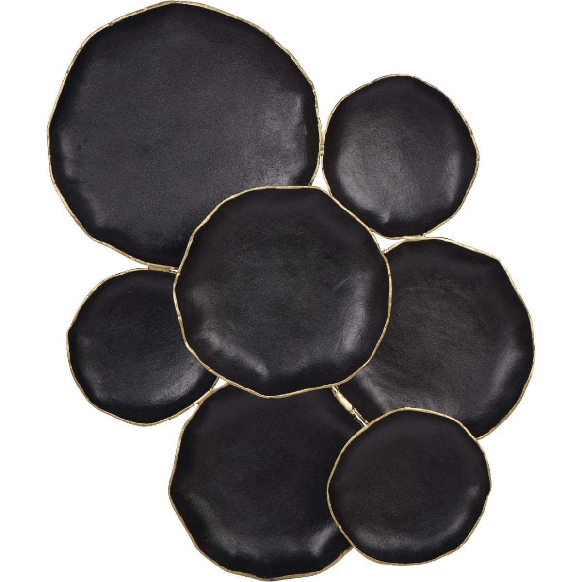 Libra Interiors Arlow 7 Disc Black Metal Wall Art