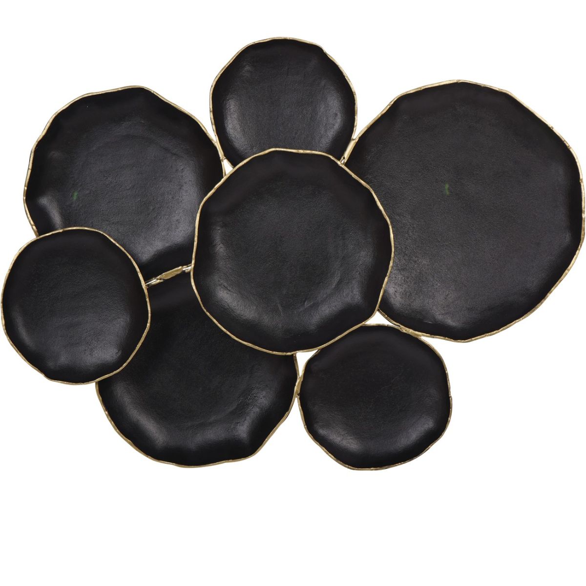 Libra Interiors Arlow 7 Disc Black Metal Wall Art