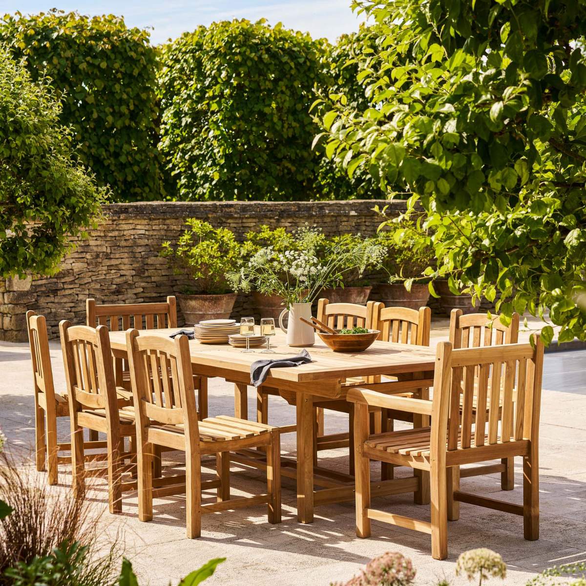 Garden Trading Arrow Teak Rectangular Extending Dining Table 240-300cm