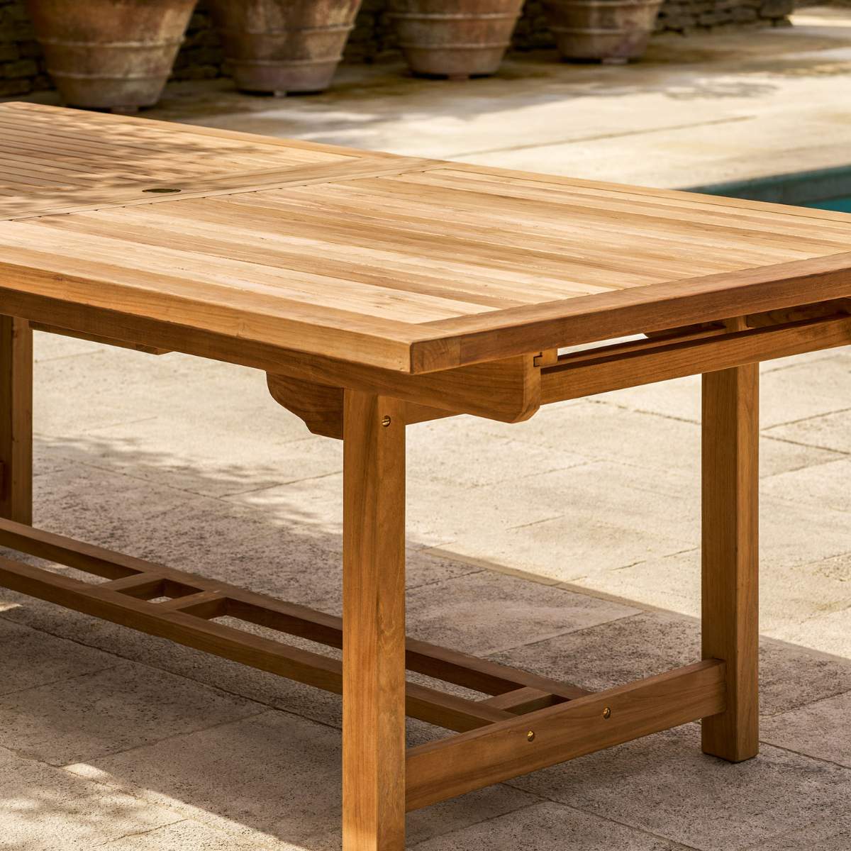Garden Trading Arrow Teak Rectangular Extending Dining Table 240-300cm