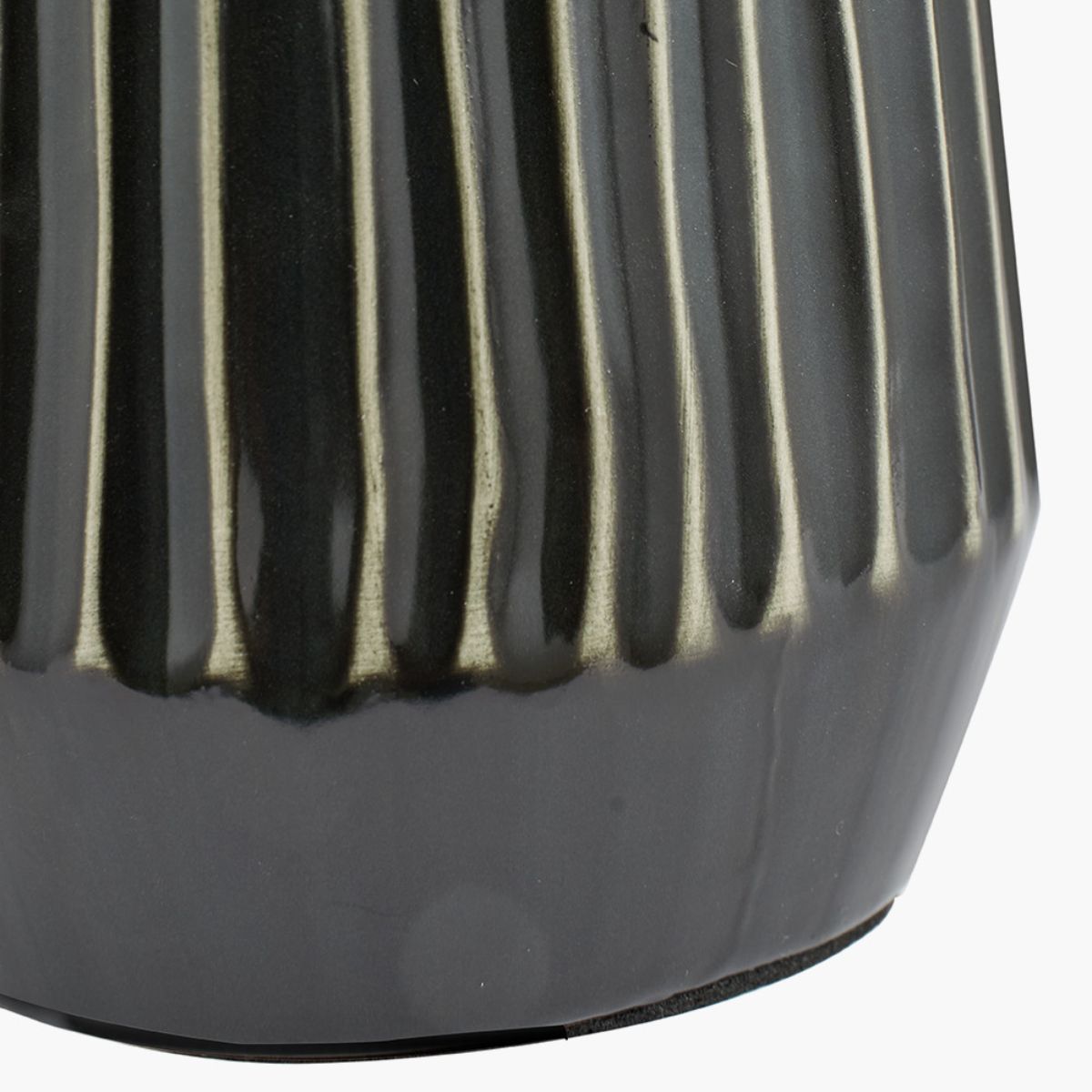 Pacific Lifestyle Artemis Black Textured Ceramic and Brushed Silver Tall Table Lamp