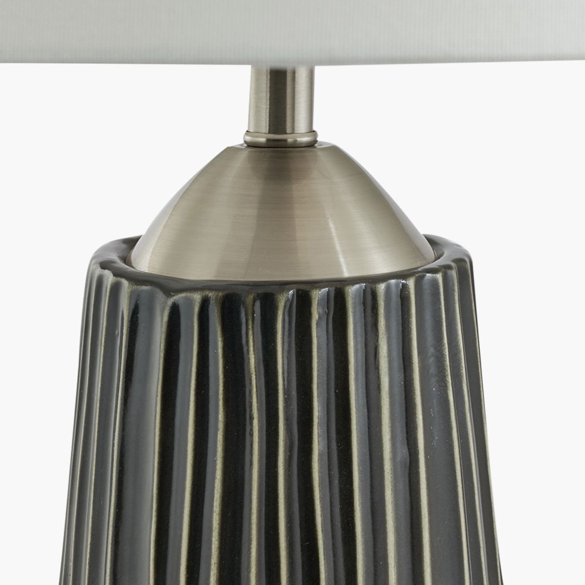 Pacific Lifestyle Artemis Black Textured Ceramic and Brushed Silver Tall Table Lamp