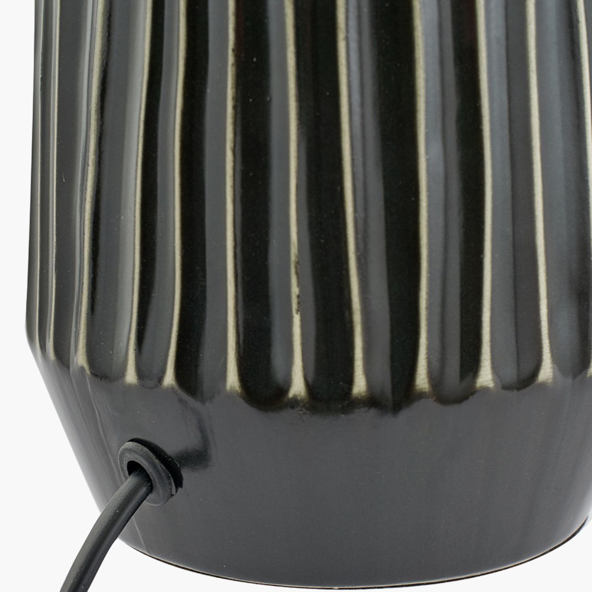 Pacific Lifestyle Artemis Black Textured Ceramic and Brushed Silver Tall Table Lamp