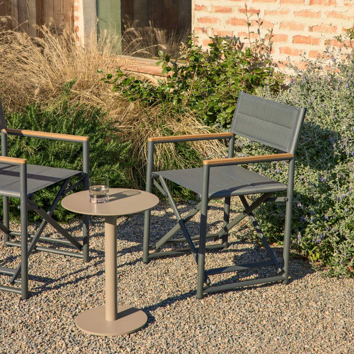 Kave Home Asinara beige aluminium side table Ø40cm