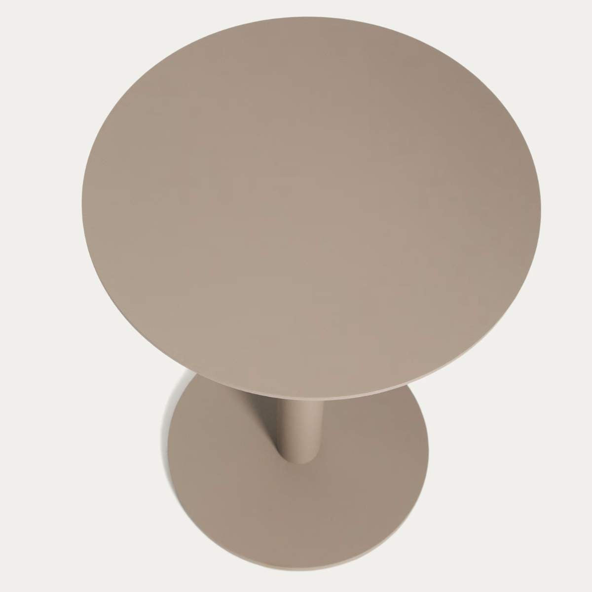 Kave Home Asinara beige aluminium side table Ø40cm